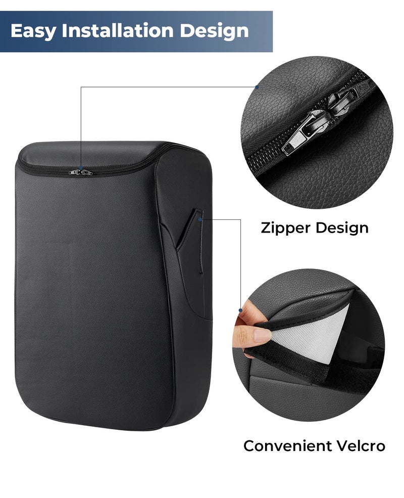 ISSYAUTO Armrest Cover Compatible with 2007-2014 Silverado Suburban Yukon Sierra Tahoe Jump Seat, Leather Center Console Cover - Image 2
